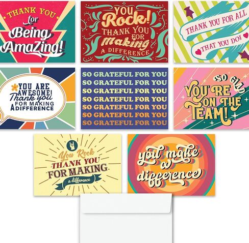 Hat Acrobat Employee Appreciation Cards with Envelopes - 24 Encouragement Cards to Inspire Your Team, Staff, Students or The Perfect Appreciation Gifts Compliment (8 designs) in Kuwait