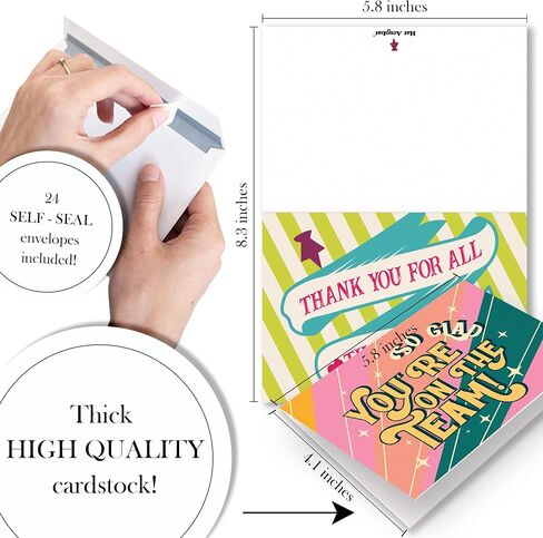 Hat Acrobat Employee Appreciation Cards with Envelopes - 24 Encouragement Cards to Inspire Your Team, Staff, Students or The Perfect Appreciation Gifts Compliment (8 designs) in Kuwait