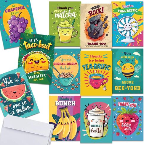 Hat Acrobat Employee Appreciation Cards with Envelopes - 24 Encouragement Cards to Inspire Your Team, Staff, Students or The Perfect Appreciation Gifts Compliment (8 designs) in Kuwait