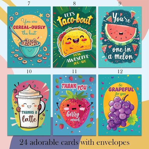 Hat Acrobat Employee Appreciation Cards with Envelopes - 24 Encouragement Cards to Inspire Your Team, Staff, Students or The Perfect Appreciation Gifts Compliment (8 designs) in Kuwait