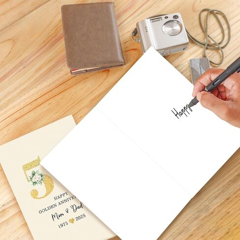 50th Anniversary Card for Mom & Dad,Happy Golden Anniversary Card Gift for parents,8x5.3 Inches,Quick-Dry,Eco-Friendly in Kuwait