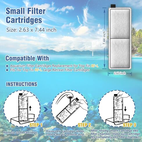 12-Pack Fish Tank Aquarium Filters Replacement for Top Fin RF-L Large Retreat Filter Cartridges in Saudi Arabia
