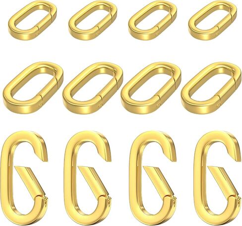 10Pack Carabiner Clip Pendant Clasp for Jewelry Making,18K Gold and Silver Necklace Clasp and Closures Jewelry Carabiner Charm Clasp for Necklace Bracelet in Kuwait