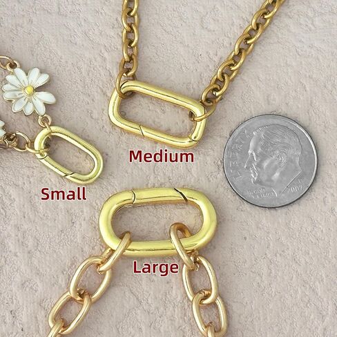 10Pack Carabiner Clip Pendant Clasp for Jewelry Making,18K Gold and Silver Necklace Clasp and Closures Jewelry Carabiner Charm Clasp for Necklace Bracelet in Kuwait