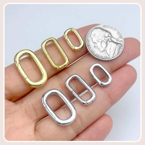 10Pack Carabiner Clip Pendant Clasp for Jewelry Making,18K Gold and Silver Necklace Clasp and Closures Jewelry Carabiner Charm Clasp for Necklace Bracelet in Kuwait