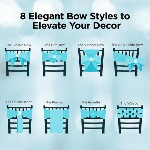 Sparkles Make It Special 20 قطعة غطاء كرسي ستان وشاح فيونكة - فضي - حفل زفاف وحفلة استقبال - 28 لونًا متاحًا in Kuwait