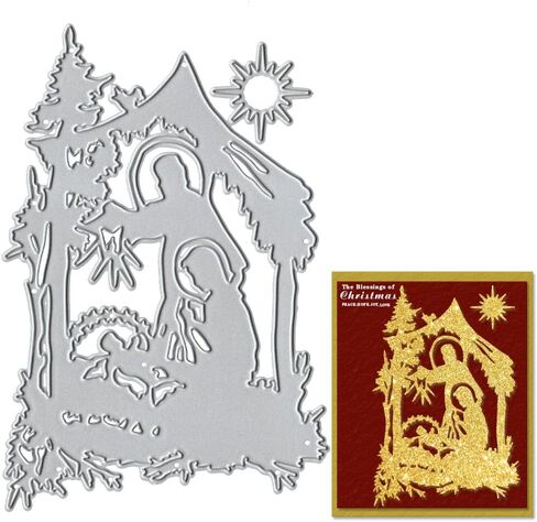 Christmas Easter Religion Nativity Metal Cutting Dies, Rebirth Pray Background Die Cuts for Card Making DIY Scrapbooking and Photo Album Card Craft Decoration in Saudi Arabia