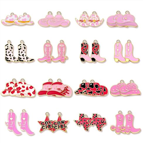 30PCS Western Charms for Jewelry Making, Synthetic Turquoise Charms Cowboy Cowgirl Boot Hat Cactus Lightning Pendant Charms for Bracelet Necklace Making DIY Crafts in Saudi Arabia
