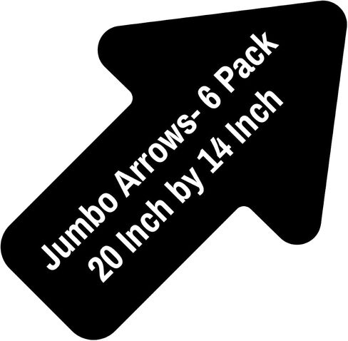 Jumbo Arrows 20" by 14" - Pack of 6 - Durable Vinyl Arrows Decal Stickers with Rounded Corners –Floors, Walls, Sensory Pathways and Most Smooth Surfaces |Use in Schools, Hospitals, and Public Spaces in Kuwait