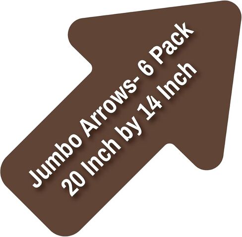 Jumbo Arrows 20" by 14" - Pack of 6 - Durable Vinyl Arrows Decal Stickers with Rounded Corners –Floors, Walls, Sensory Pathways and Most Smooth Surfaces |Use in Schools, Hospitals, and Public Spaces in Kuwait