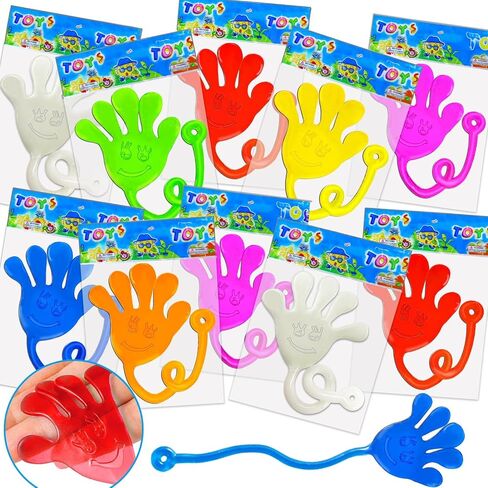 18Pack Glow In Dark Sticky Hands Toys Easter Egg Basket Fillers For Kids Easter Party Favors Classroom Exchange Gifts School Supplies Prizes Goodie Bag Stuffers Stretchy Bulk Toys in Saudi Arabia