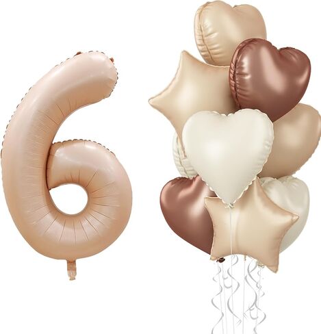 Big Number 2 Balloon Light Pink, Foil 2 Balloons with Pastel Baby Pink Helium 18 Inch Heart Star Balloon, 40'' Self Inflating Two Balloon Number for Girls 2nd Birthday Party Women Valentines Day Decor in Saudi Arabia