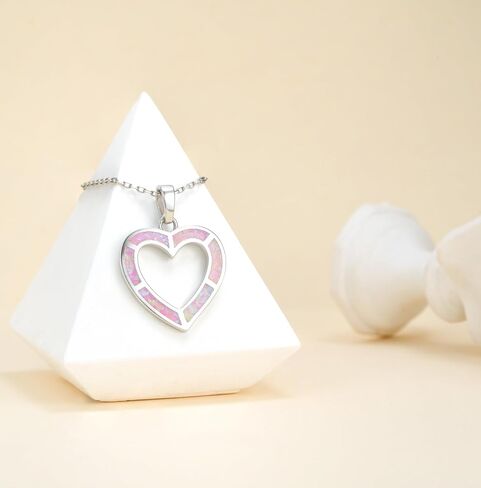 Heart Pendant Necklace for Women - Silver Fashion Jewelry in Saudi Arabia