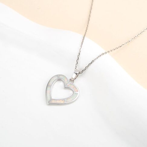 Heart Pendant Necklace for Women - Silver Fashion Jewelry in Saudi Arabia