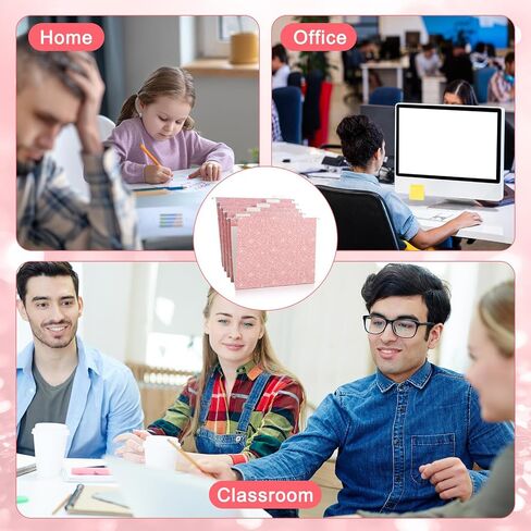 25 PCS Pink Hanging File Bolders 12 × 9.25 '' Glitter Hanging Bolders with 25 Paper 1/5 Tab القابلة للتعديل و 25 علامة تبويب بلاستيكية لسطح مكتب المخططات الطبية in Kuwait