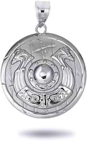 10K Yellow, White, or Rose Gold Viking Horseshoe Shield Norse Charm Pendant - Choice of Metal in Saudi Arabia