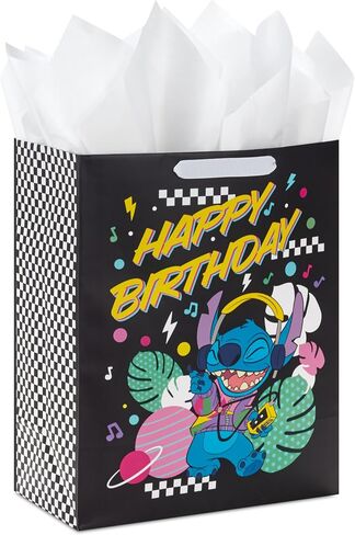 Hallmark Disney 13" Large Birthday Gift Bag with Tissue Paper (Lilo and Stitch) for Kids, Grandchildren, Friends in Saudi Arabia