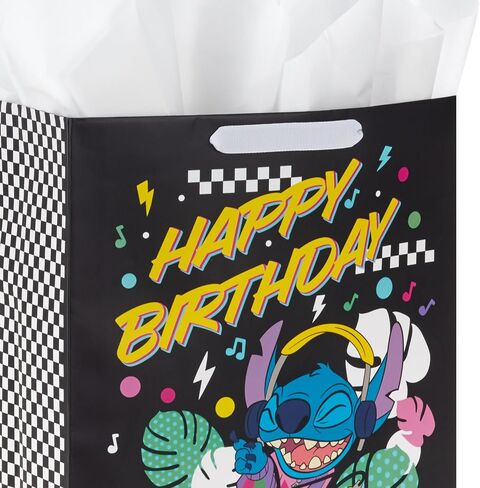 Hallmark Disney 13" Large Birthday Gift Bag with Tissue Paper (Lilo and Stitch) for Kids, Grandchildren, Friends in Saudi Arabia