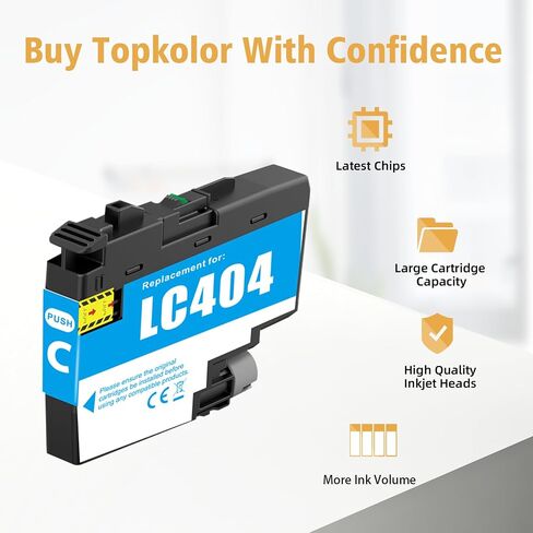 LC404 Ink Cartridges High Yield Replacement for Brother LC404 LC-404 LC404XL Ink Cartridge Compatible with Brother MFC-J1205W MFC-J1215W Printer (LC404 LC 404, 4-Pack) in Saudi Arabia