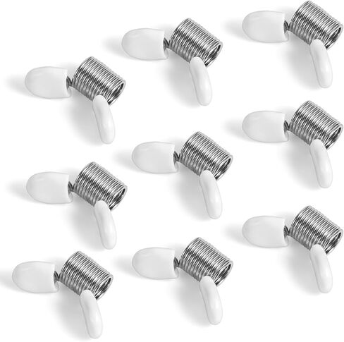 سدادة حبة 10pcs لتصنيع المجوهرات المصنوعة من مجوهرات PVC تصنيع مشابك حبة الربيع الأسلاك الإبداعية للأسلحة الصيفية لصنع المجوهرات إلى حبات Advoid من السقوط (Silver + White) in Kuwait