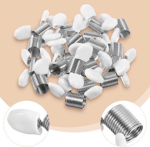 سدادة حبة 10pcs لتصنيع المجوهرات المصنوعة من مجوهرات PVC تصنيع مشابك حبة الربيع الأسلاك الإبداعية للأسلحة الصيفية لصنع المجوهرات إلى حبات Advoid من السقوط (Silver + White) in Kuwait