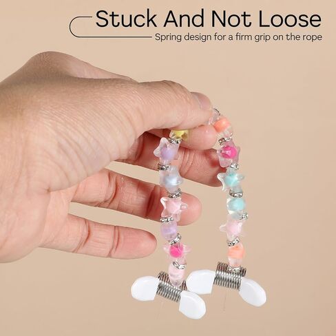 سدادة حبة 10pcs لتصنيع المجوهرات المصنوعة من مجوهرات PVC تصنيع مشابك حبة الربيع الأسلاك الإبداعية للأسلحة الصيفية لصنع المجوهرات إلى حبات Advoid من السقوط (Silver + White) in Kuwait