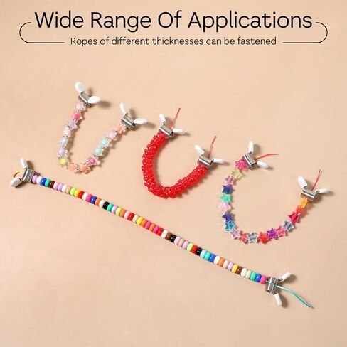 سدادة حبة 10pcs لتصنيع المجوهرات المصنوعة من مجوهرات PVC تصنيع مشابك حبة الربيع الأسلاك الإبداعية للأسلحة الصيفية لصنع المجوهرات إلى حبات Advoid من السقوط (Silver + White) in Kuwait