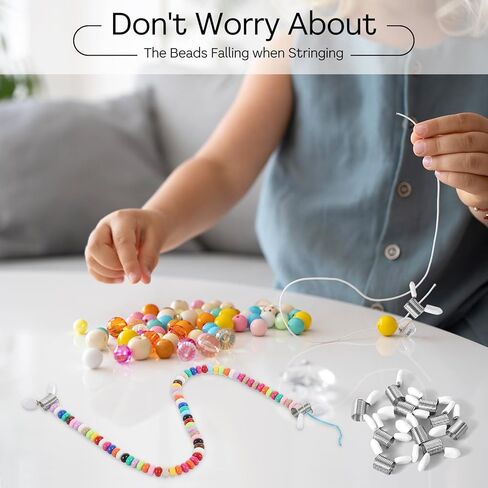 سدادة حبة 10pcs لتصنيع المجوهرات المصنوعة من مجوهرات PVC تصنيع مشابك حبة الربيع الأسلاك الإبداعية للأسلحة الصيفية لصنع المجوهرات إلى حبات Advoid من السقوط (Silver + White) in Kuwait