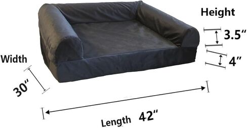 Sofa Style Dog Bed Replacement Cover Washable Grey Velvet 28x23 in Kuwait