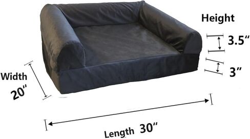 Sofa Style Dog Bed Replacement Cover Washable Grey Velvet 28x23 in Kuwait