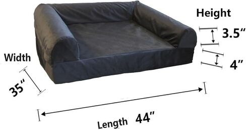 Sofa Style Dog Bed Replacement Cover Washable Grey Velvet 28x23 in Kuwait