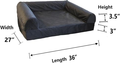 Sofa Style Dog Bed Replacement Cover Washable Grey Velvet 28x23 in Kuwait