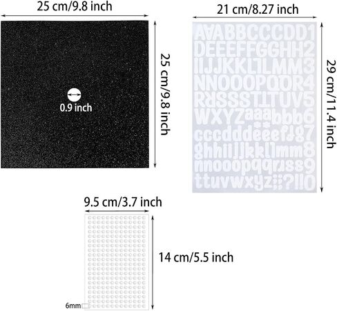 Penta Angel Graduation Cap Decorations 2 Sheets Glitter Paper Card 2PCS ALPHABET NUMBER NUMBER STABLES 2PCs ملصقات لؤلؤة ذاتية لتلصقات CAP CAP CAP DIY (أسود) in Saudi Arabia