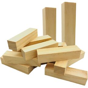 Basswood Carving Blocks - 14 Pcs Natural Wooden Blocks for Carving, Whittling, Crafts - 4x1x1 Inch