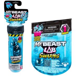 Mr. Beast Lab Swarm Test Tube 2 Pack, 1 Inch Themed Collectible with Mystery Figure (2 Tub + 1 Mini)