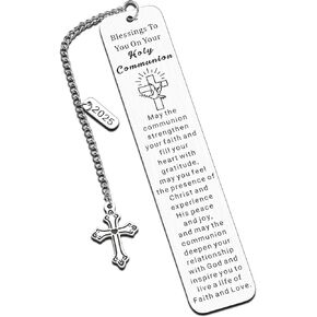 First Communion Gifts for Girls First Communion Gifts for Boys 1st Holy Communion Bookmark Baptism Confirmation Gifts for Teen Women Men Religious Christian Easter Gifts for Kid Easter Basket Stuffers