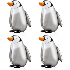 6 Pieces Walking Penguin Balloons Penguin Foil Pet Walking Animal Helium Balloons for Baby Shower Birthday Party Decoration Supplies