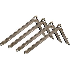 uxcell Metal Purse Frames - 7.3" 4Pcs Rectangle Kiss Lock Clasp Frame Embossed Clutch Frame for Bag Making DIY Craft Bronze
