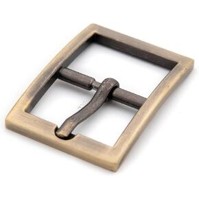Loosco 6 PCS Single Prong Belt Buckle Square Center Bar Buckles Leather Craft Accessories