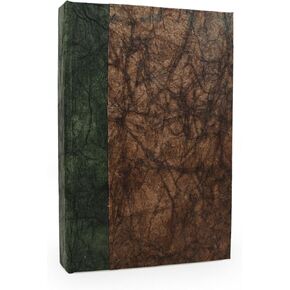 Kathmandu Valley Co. Nepali Eco Handmade Journal with Vintage Lokta Paper, Blank Writing Notebook with Deckle-edge, Handmade Paper from Nepal. (5x8, Forest Green)