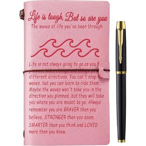 Inspirational Gifts for Women, Leather Journal Notebook Breast Cancer Self Care for Woman, Get Well Gift for Women after Surgery, Relaxation Stress Relief Anxiety Relief Gifts