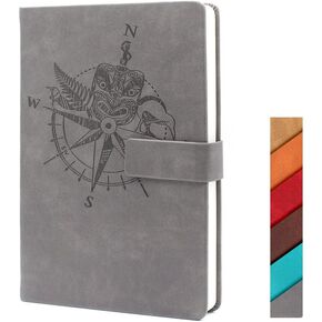 PU Leather Hardcover Journal Notebook, Totem Compass Old Looking Diary Magnet Flap 8mm Lined Pages with bookmarks, A5 5.8'' x 8.5''