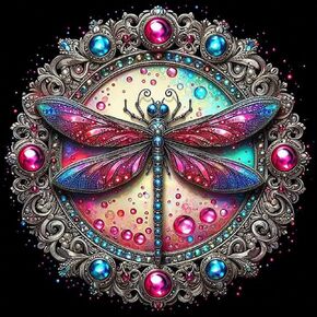 WSLWXSHM Diamond Painting Kits for Adults Dragonfly, Round Full Drill Diamond Art Kits, 5D DIY Paint with Diamonds Crafts for Home Wall Decoration Gifts 12×12Inch, Insect