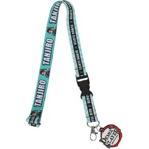 Demon Slayer Tanjiro Lanyard with Neck Breakaway and Metal Charm