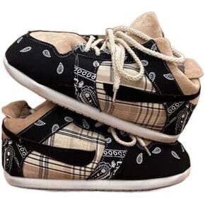High Top Sneaker Slippers Unisex One-Size Ultra Comfy and Cozy House Fluffy Jordan Like Slippers for Men and Women (White-Brown,4,12)