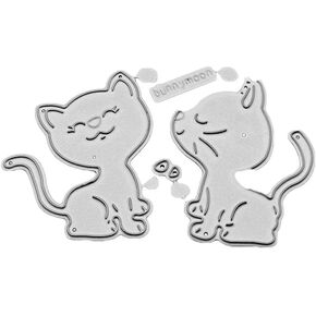 Animal Cat Die Cut for Card Making, Scrapbooking Die-Cuts, Cat Pet Metal Cutting Dies Congratulations Die Cuts Embossing Stencils Template for DIY Scrap-Booking Decor Wedding Birthday Blessing Card