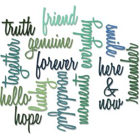 Sizzix 660225 Thinlits Die Set, Friendship Words: Script by Tim Holtz (16 Pack)