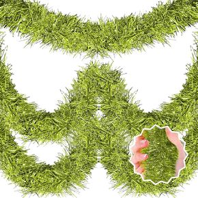 50 Feet Gold Christmas Tinsel Garland, Metallic Foil Twist Banner Wall Hanging Tinsel Streamers Backdrop for Parade Floats, Christmas, Mother's Day, Birthday Party Decorations(2in x 50ft)