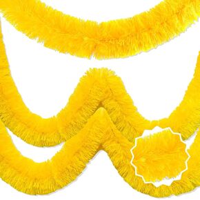 50 Feet Gold Christmas Tinsel Garland, Metallic Foil Twist Banner Wall Hanging Tinsel Streamers Backdrop for Parade Floats, Christmas, Mother's Day, Birthday Party Decorations(2in x 50ft)