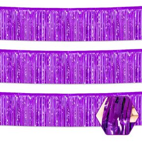 3 Pack 10 Long Yellow Metallic Foil Fringe Garland Wall Hanging Tassle Banner, Mother's Day, Easter, Parade Floats, Birthday, Theme Party, Wedding Party Decorations